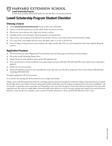 Lowell Scholarship Student Form