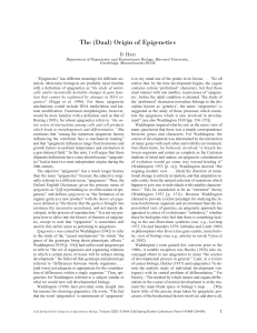 The (Dual) Origin of Epigenetics