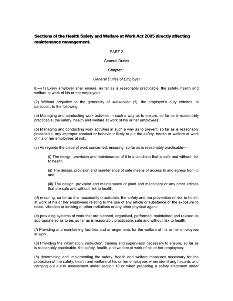 sections-of-the-health-safety-and-welfare-at-work-act-2005-directly