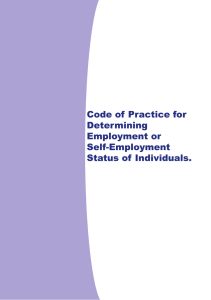 Code of Practice for Determining Employment or