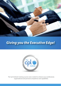 Our Brochure - The Cpl Institute