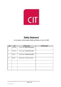 Safety Statement - Cork Institute of Technology