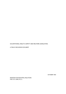 occupational health, safety and welfare legislation