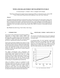 wind and solar energy developments in iran