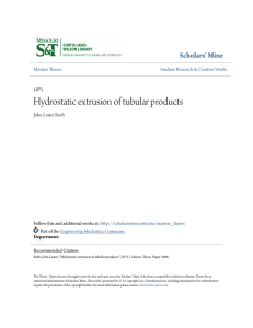 Hydrostatic extrusion of tubular products
