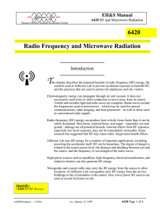 6420 Radio Frequency and Microwave Radiation