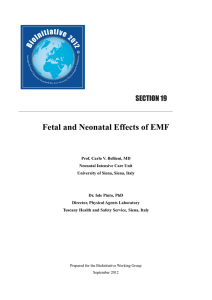 Fetal and Neonatal Effects of EMF