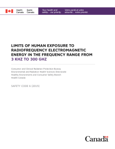 limits of human exposure to radiofrequency