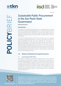 Sustainable Public Procurement in the Sao Paulo State