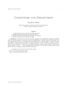 Capacitors and Dielectrics