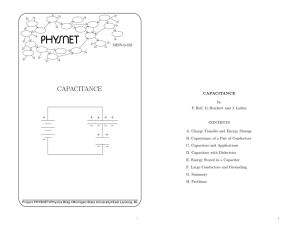 capacitance - Project PHYSNET