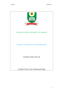 Electromagnetism - National Open University of Nigeria
