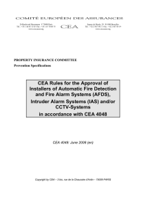 CEA Rules for the Approval of Installers of Automatic Fire