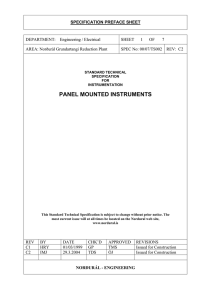 Standard Technical Specification for Instrumentation