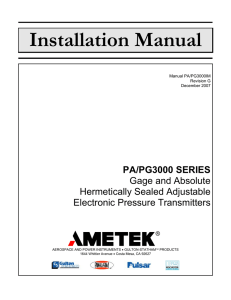 Installation Manual - Ametek Power Instruments