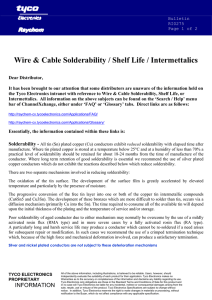 wire cable solderability shelf-life intermettalics ri0275