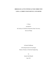 Bridgeless Active Power Factor Correction Using a Current Fed