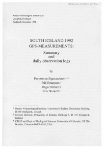 SOUTH ICELAND 1992 GPS-MEASUREMENTS
