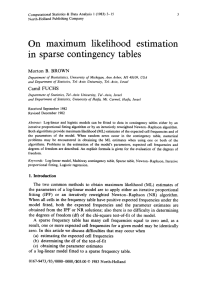 On maximum likelihood estimation in sparse contingency tables