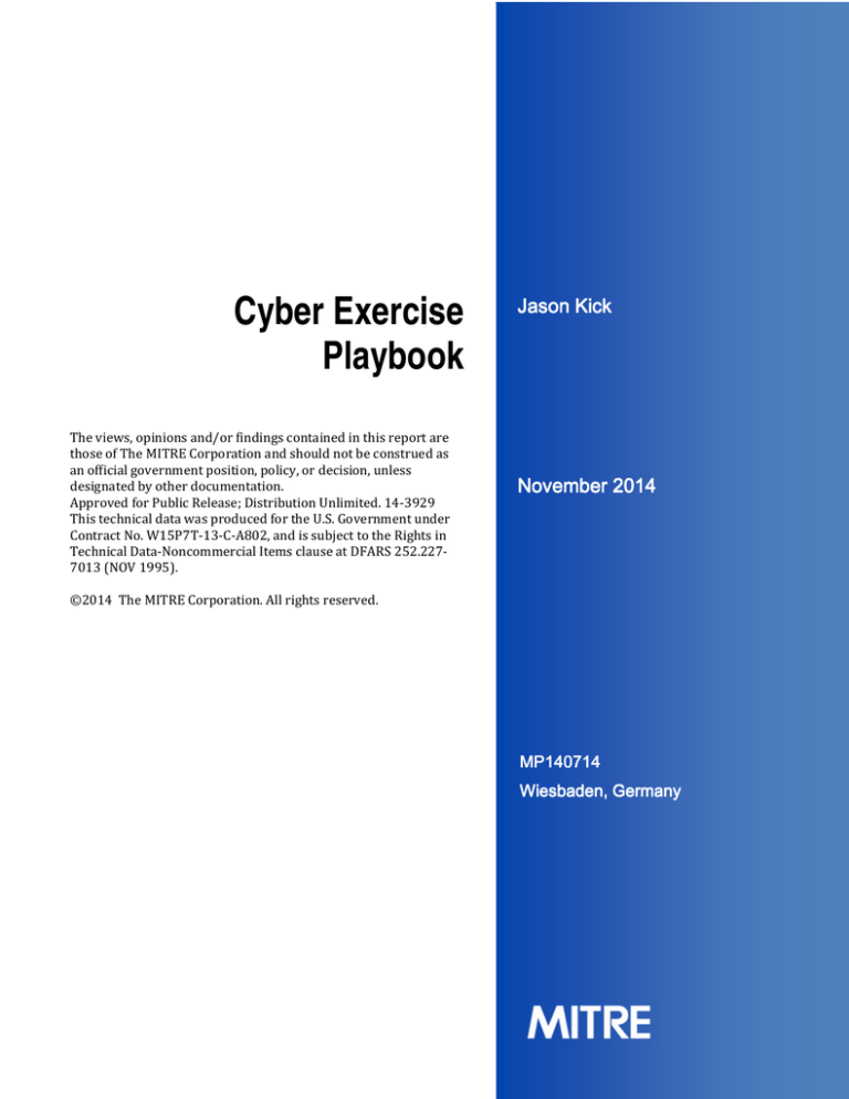 Cyber Exercise Playbook