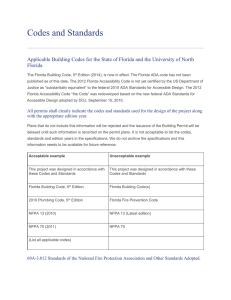 Current Codes and Standards - University of North Florida