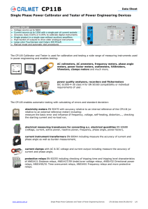 Single Phase Power Calibrator and Device Tester