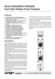 Model NHQ202M to NHQ206L Dual High Voltage Power Supplies