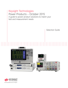 Keysight Technologies Power Products – October 2015