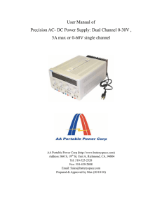 User Manual of Precision AC- DC Power Supply: Dual Channel 0