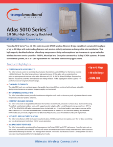 Trango Product Datasheet: Atlas5010 Series Dual Band Wireless