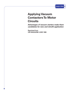 Applying Vacuum Contactors To Motor Circuits