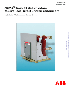 ADVAC Model 03 Medium Voltage Vacuum Power Circuit Breakers