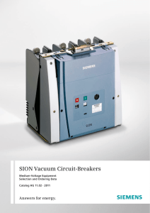 SION Vacuum Circuit-Breakers – Catalog HG 11.02-2011