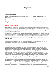 Gene Expression Analysis for Prostate Cancer Management