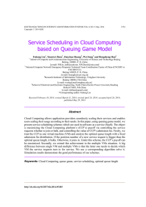 Service Scheduling in Cloud Computing based on Queuing Game