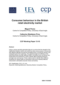 Consumer behaviour in the British retail electricity market