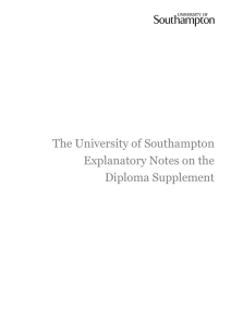 Diploma Supplement Explanatory Notes