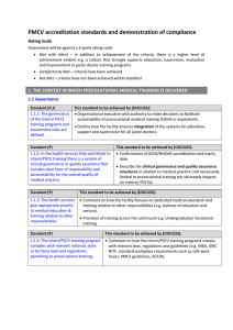 Accreditation standards and the evidence required to