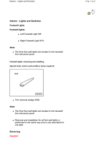 Interior - Lights and Switches Footwell lights: Left Footwell Light W9