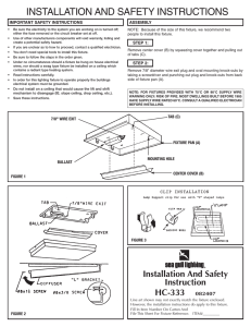 installation and safety instructions