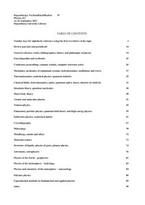 table of contents - Regensburger Verbundklassifikation