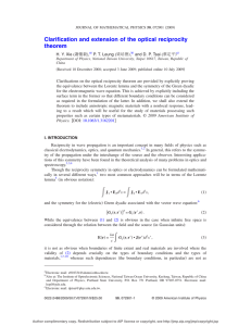 Clarification and extension of the optical reciprocity theorem