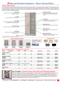 DELUXE STORAGE CABINETS • HEAVY GAUGE STEEL