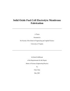 Solid Oxide Fuel Cell Electrolyte Membrane Fabrication