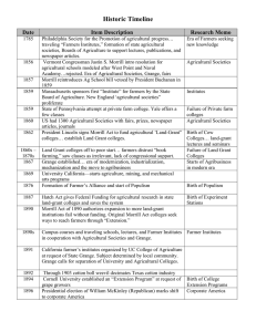 Historic Timeline for Agriculture and Natural Resources Oral History