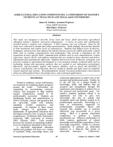 agricultural education competencies