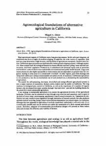 Agroecological foundations of alternative agriculture in California