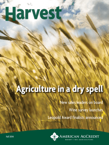 Agriculture in a dry spell