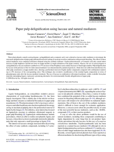 Paper pulp delignification using laccase and natural mediators