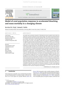 Model of coral population response to accelerated bleaching and